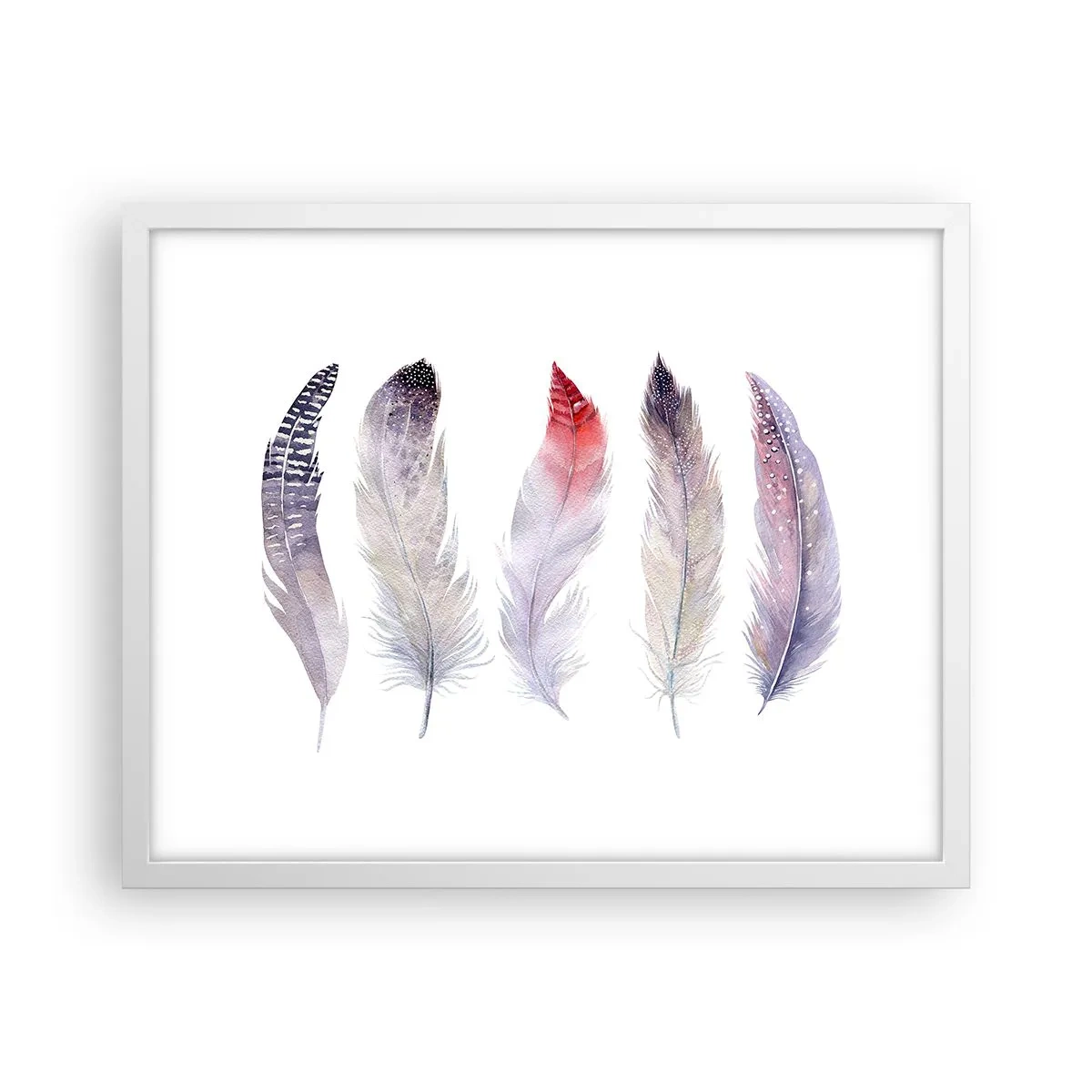 Poster in einem weißen Rahmen - Zart wie mehrfarbiger Nebel - 50x40 cm