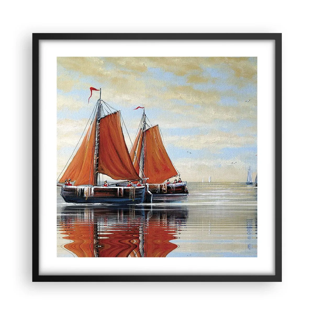 Poster in einem schwarzem Rahmen - Hey, Segel, Matrose ... - 50x50 cm