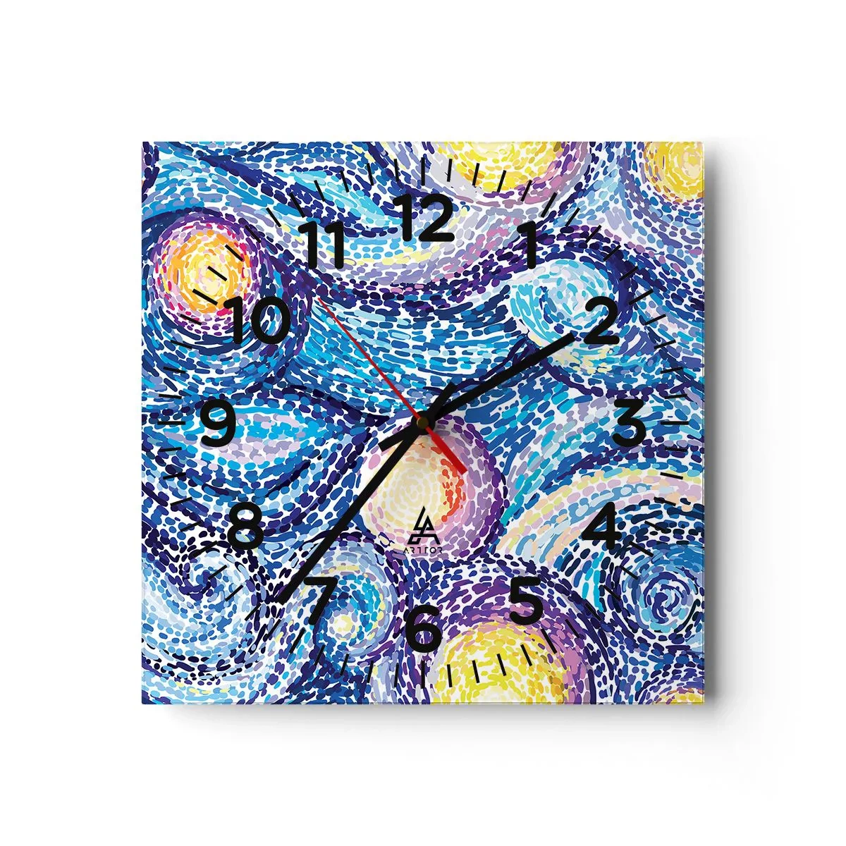 Wanduhr - Glasuhr - Aus einem Gemälde von van Gogh - 30x30 cm