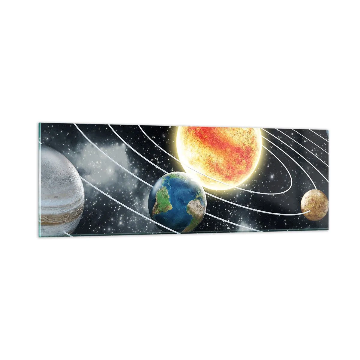 Glasbild - Bild auf glas - Kosmischer Tanz - 90x30 cm