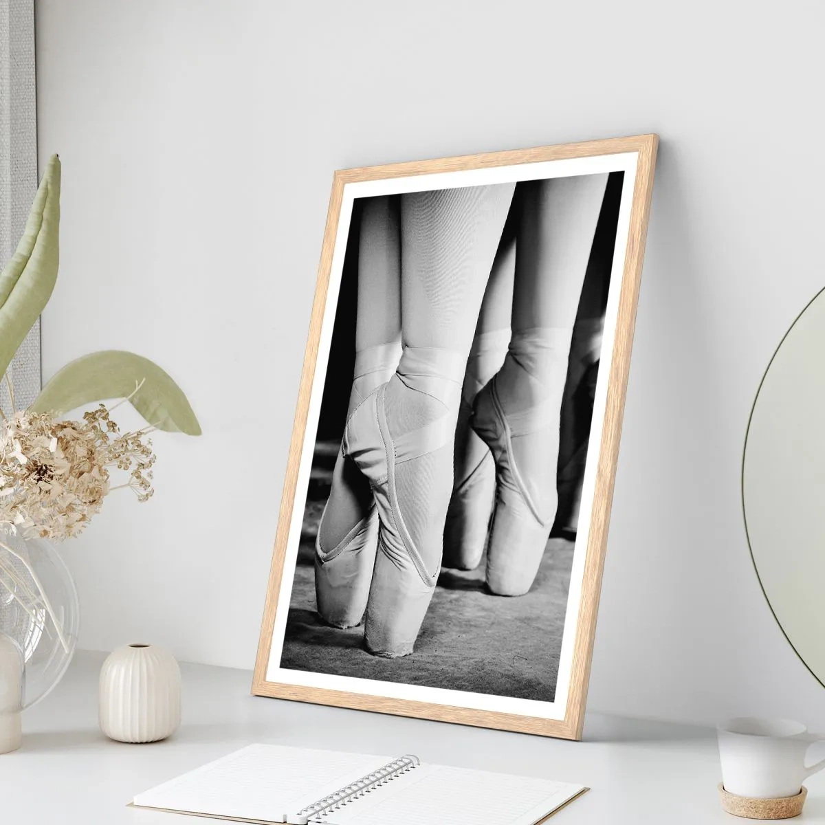 Poster in einem Rahmen aus heller Eiche - Gemeinsam, leicht - 70x100 cm