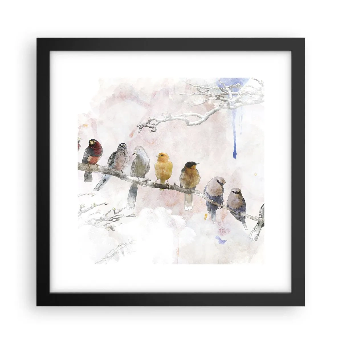 Poster in einem schwarzem Rahmen - Geflügeltes Treffen - 30x30 cm