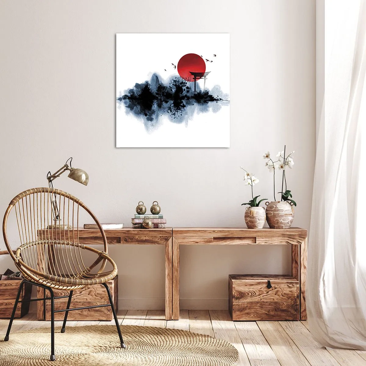 Bild auf Leinwand - Leinwandbild - Japanische Sicht - 50x50 cm