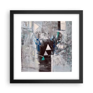 Poster in einem schwarzem Rahmen - Überschreibende Reihenfolge der Dreiecke - 30x30 cm