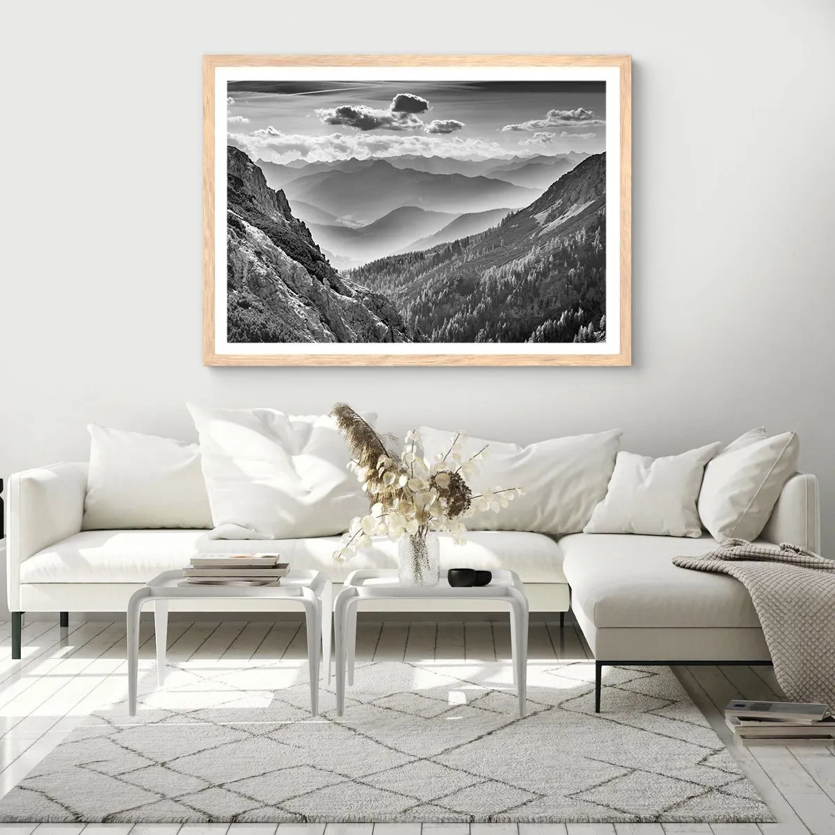 Poster in einem Rahmen aus heller Eiche - Bis zum Horizont - 100x70 cm