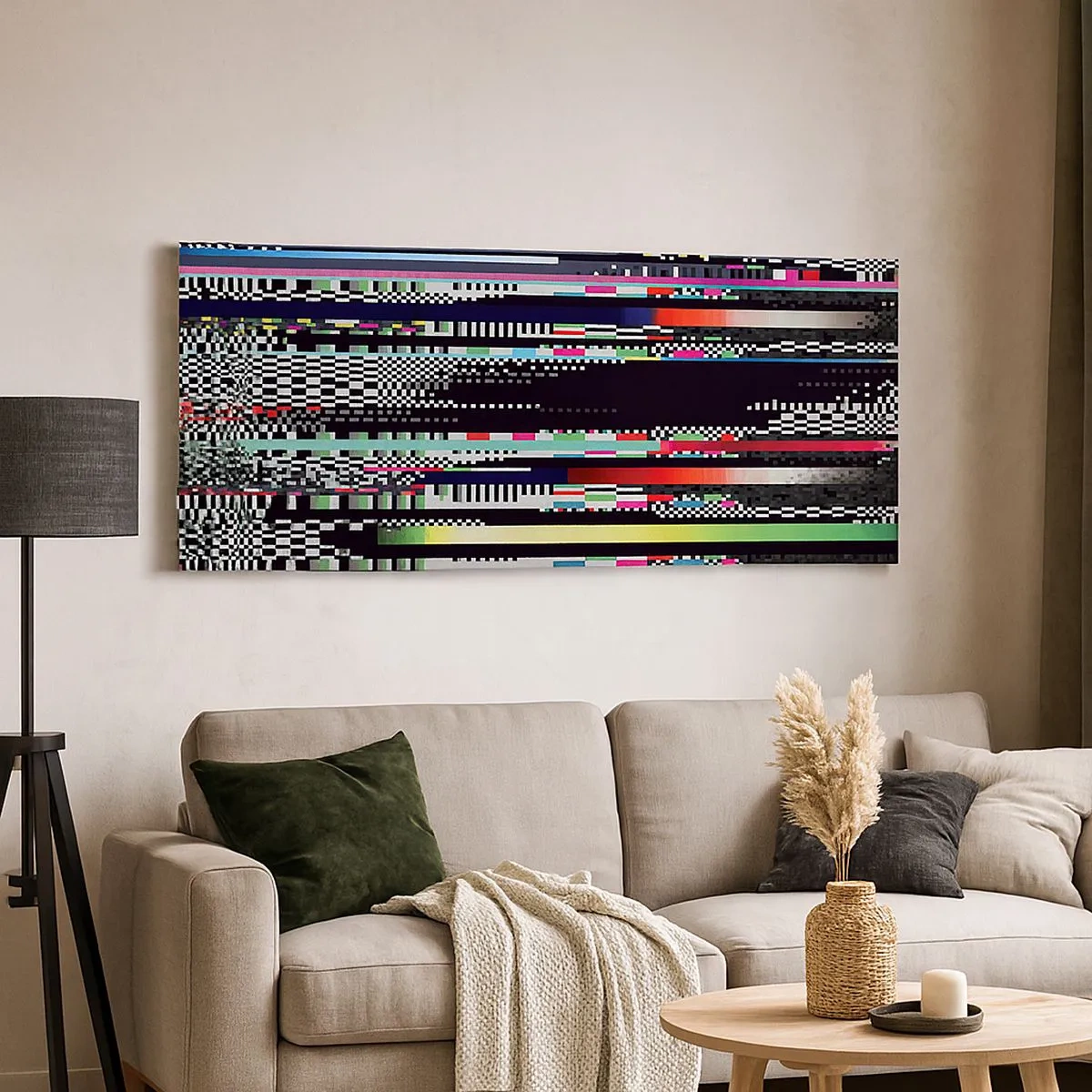 Bild auf Leinwand - Leinwandbild - Das Kontrollbild der Realität - 100x40 cm
