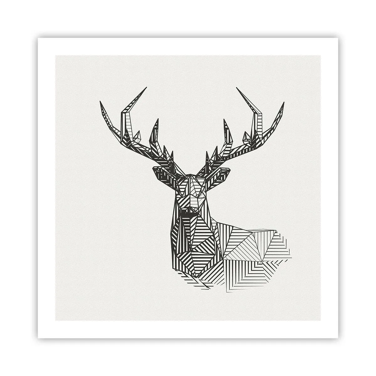 Poster - Ein Hirsch im kubistischen Stil - 60x60 cm