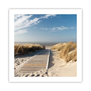 Poster - Hinter der Düne, im Rauschen des Grases - 50x50 cm