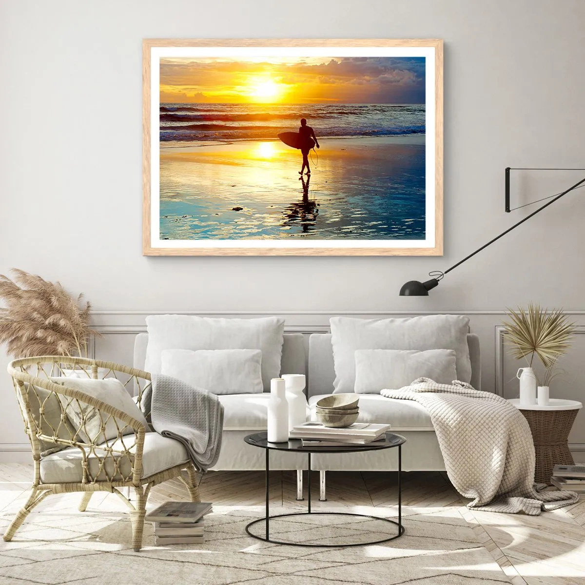 Poster in einem Rahmen aus heller Eiche - Die Rückkehr des Kriegers - 40x30 cm