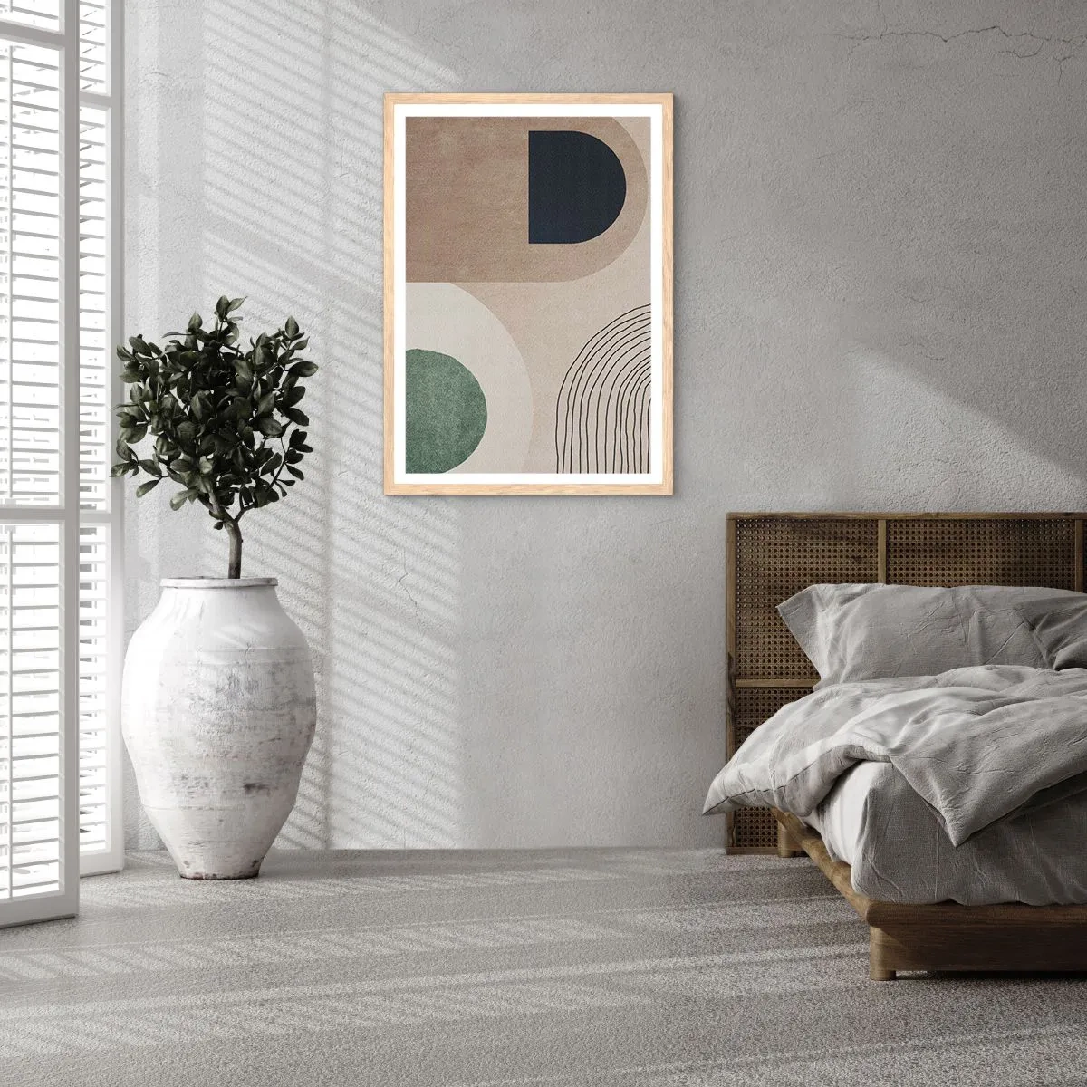 Poster in einem Rahmen aus heller Eiche - Sanftheit des Ovals - 70x100 cm