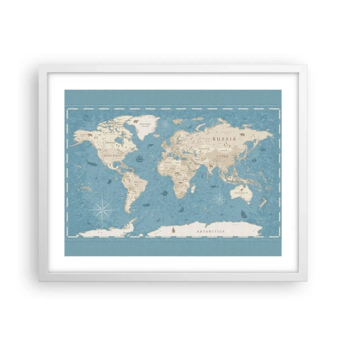 Poster in einem weißen Rahmen - Die Welt liegt zum Greifen nah - 50x40 cm