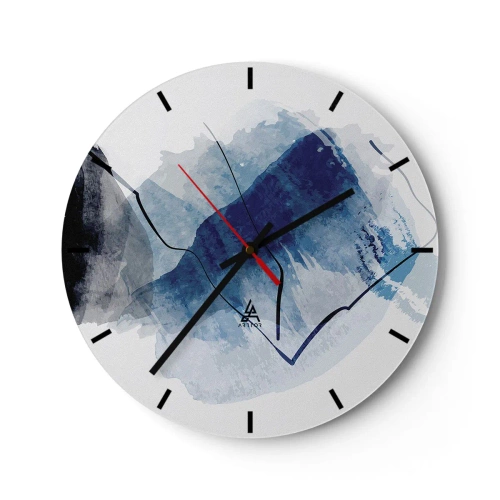 Wanduhr - Glasuhr - Eine blaue abstrakte Form, die einem Eisberg ähnelt - 30x30cm - Eisberg - Moderne Wanddekoration für Wohnzimmer, Küche und Schlafzimmer ARTTOR