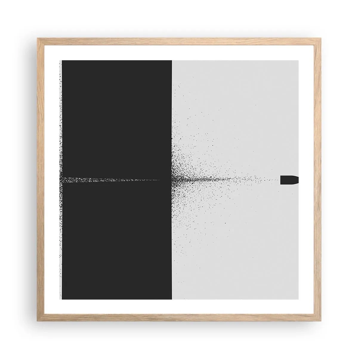 Poster in einem Rahmen aus heller Eiche - Direkt zum Ziel - 60x60 cm