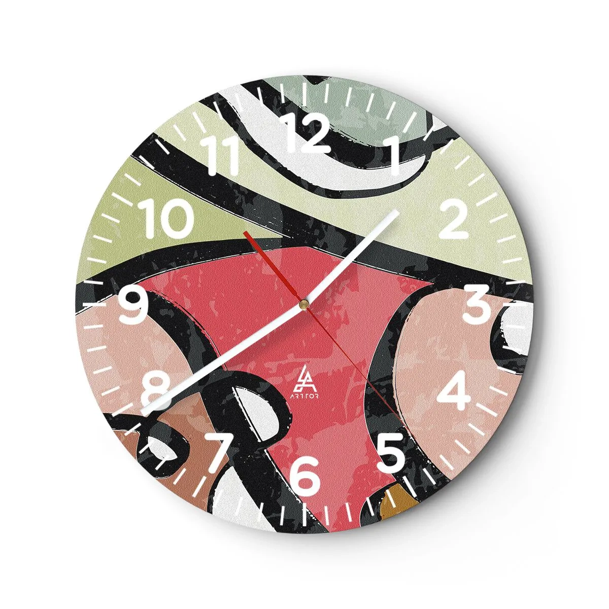 Wanduhr - Glasuhr - Pirouetten unter Farben - 30x30 cm
