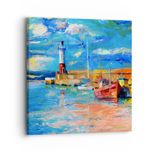 Bild auf Leinwand - Leinwandbild - Ein Nachmittag in der Regenbogenbucht - 30x30 cm