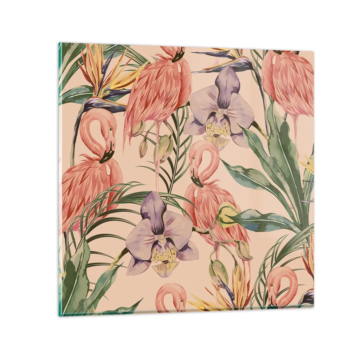 Glasbild - Bild auf glas - Rosa Ballett in Blumen - 30x30 cm