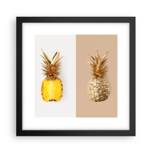 Poster in einem schwarzem Rahmen - Ananas für uns - 30x30 cm