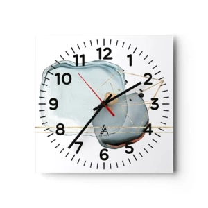 Wanduhr - Glasuhr - Eine Studie über Tropfen - 40x40 cm