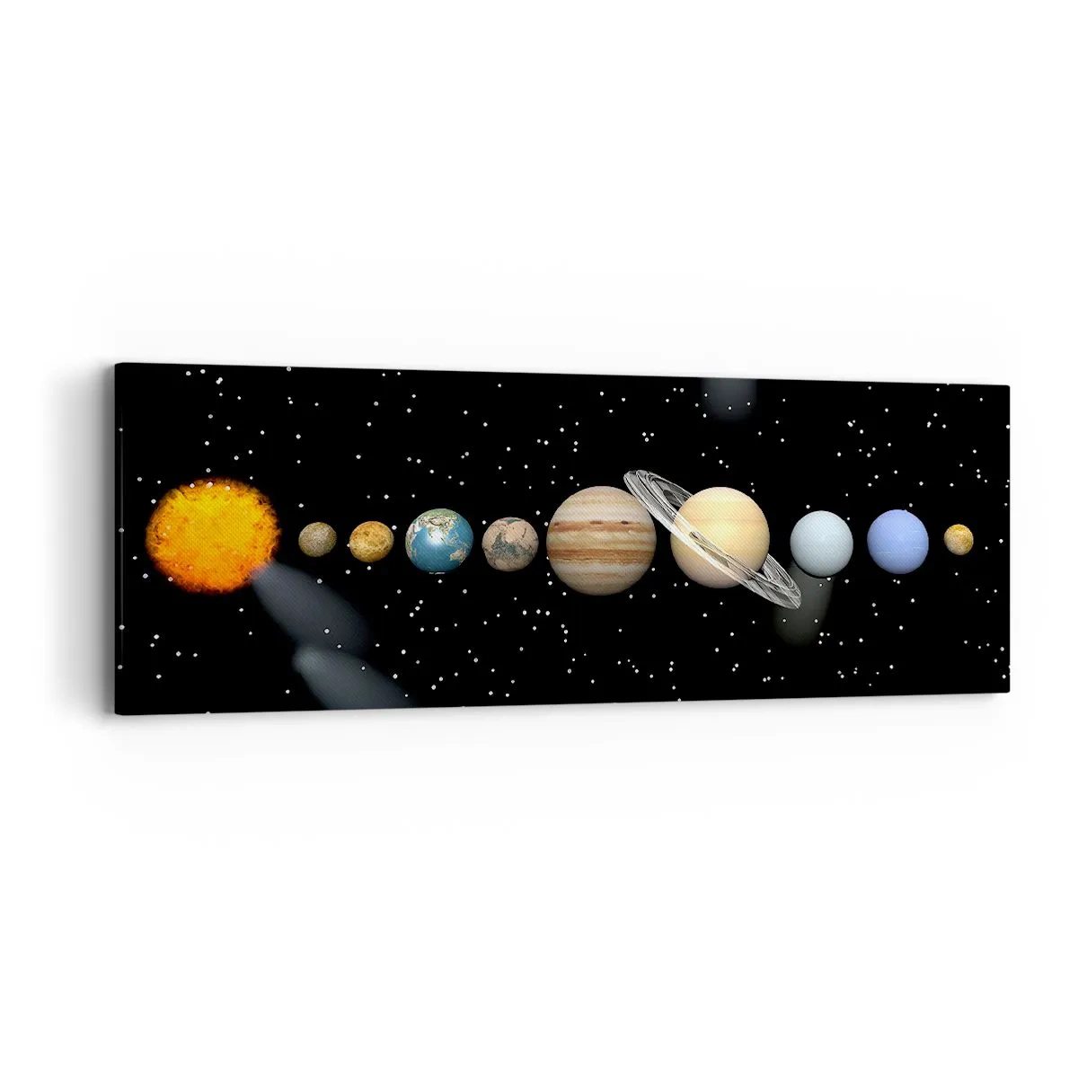 Bild auf Leinwand - Leinwandbild - Und die Planeten werden verrückt und toben ... - 90x30 cm