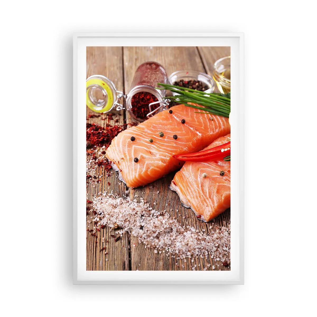 Poster in einem weißen Rahmen - Norwegisches Abenteuer in der Küche - 61x91 cm