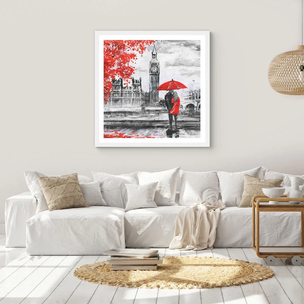 Poster in einem weißen Rahmen - Verliebt in London - 30x30 cm