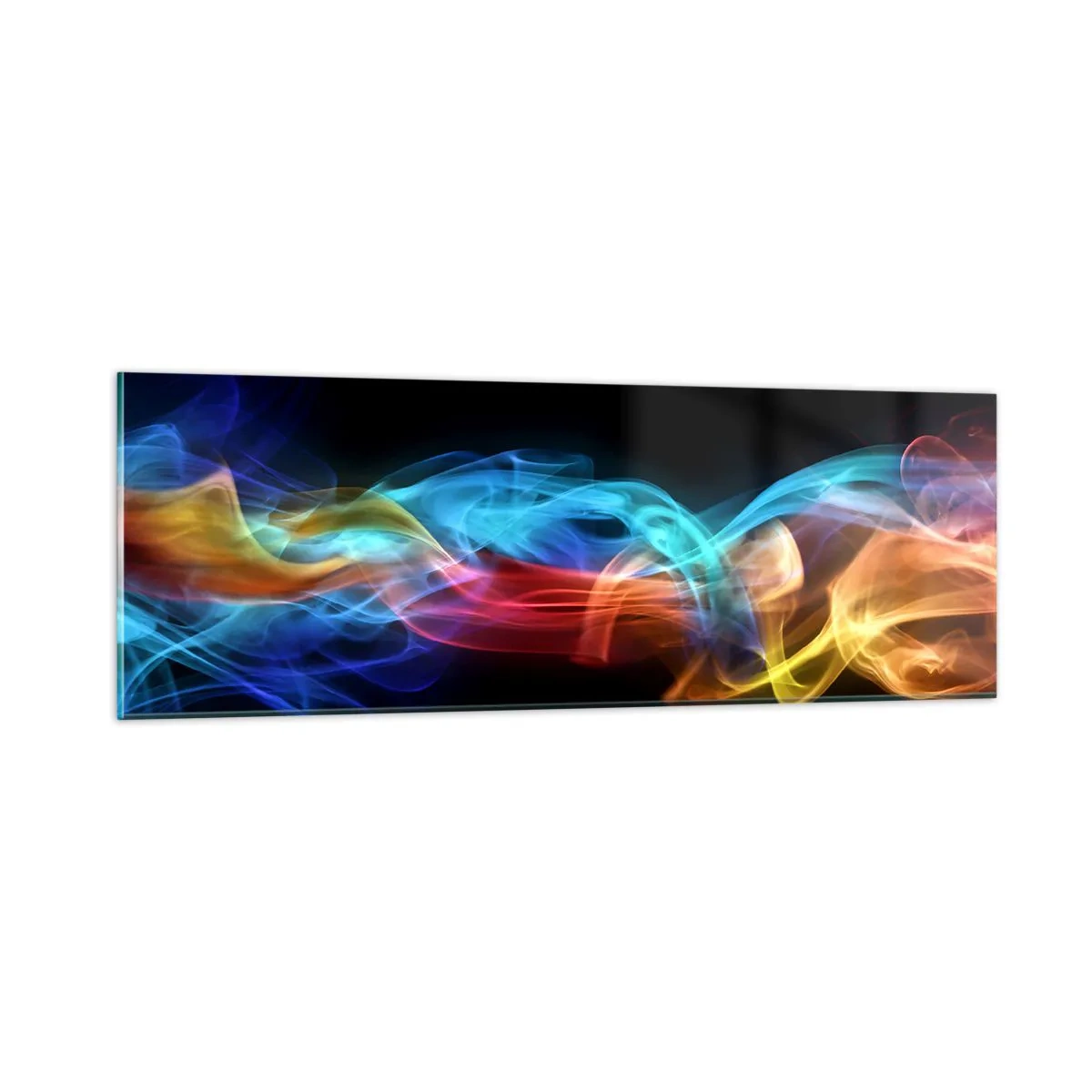 Glasbild - Bild auf glas - Regenbogentanz der Nebel - 90x30 cm