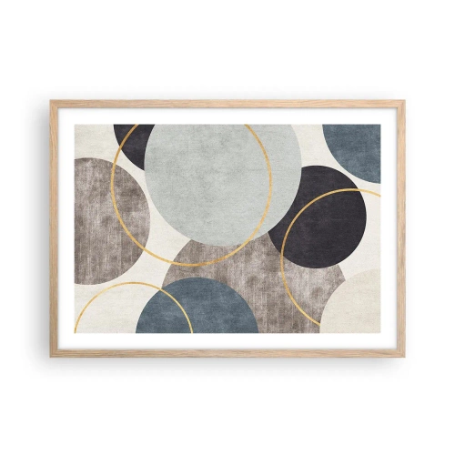 Poster in einem Rahmen aus heller Eiche - Rad für Rad - 70x50 cm