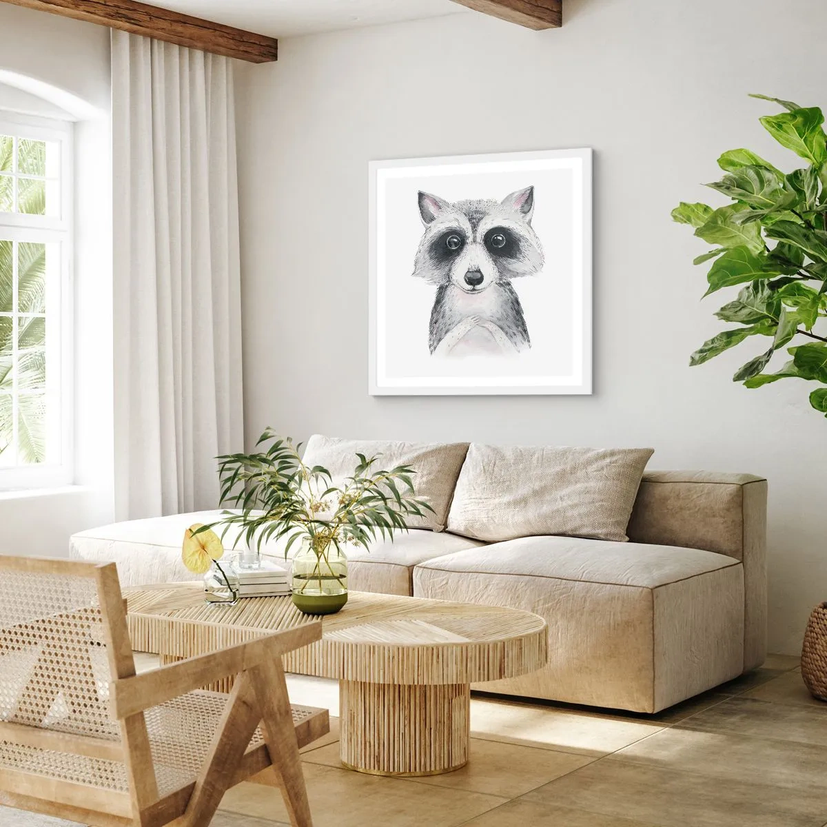 Poster in einem weißen Rahmen - Ein Moment zum Bewegen - 30x30 cm