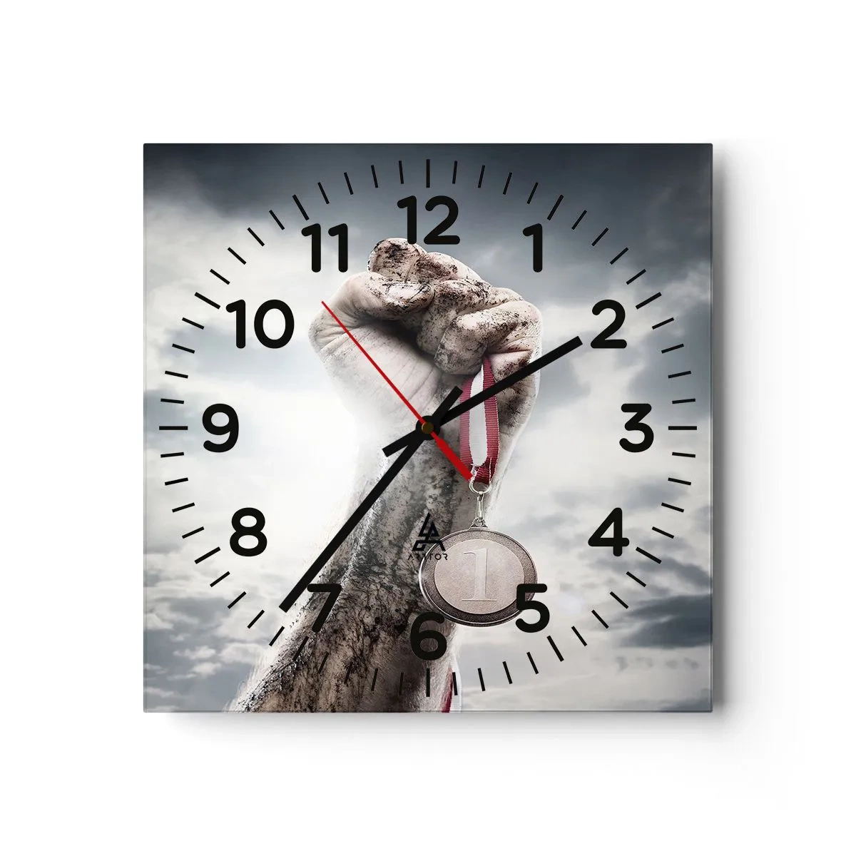 Wanduhr - Glasuhr - Per aspera ad astra - 30x30 cm