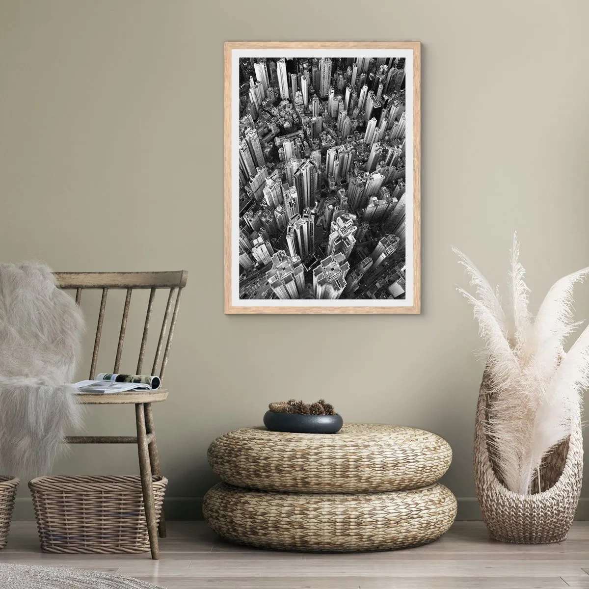 Poster in einem Rahmen aus heller Eiche - Immer höher und höher - 61x91 cm