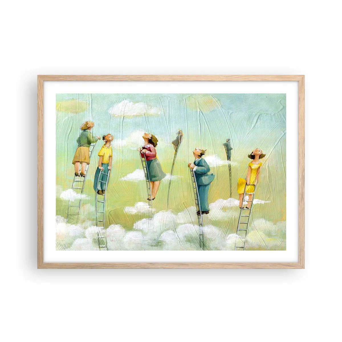 Poster in einem Rahmen aus heller Eiche - Hinter deinem Traum - 70x50 cm