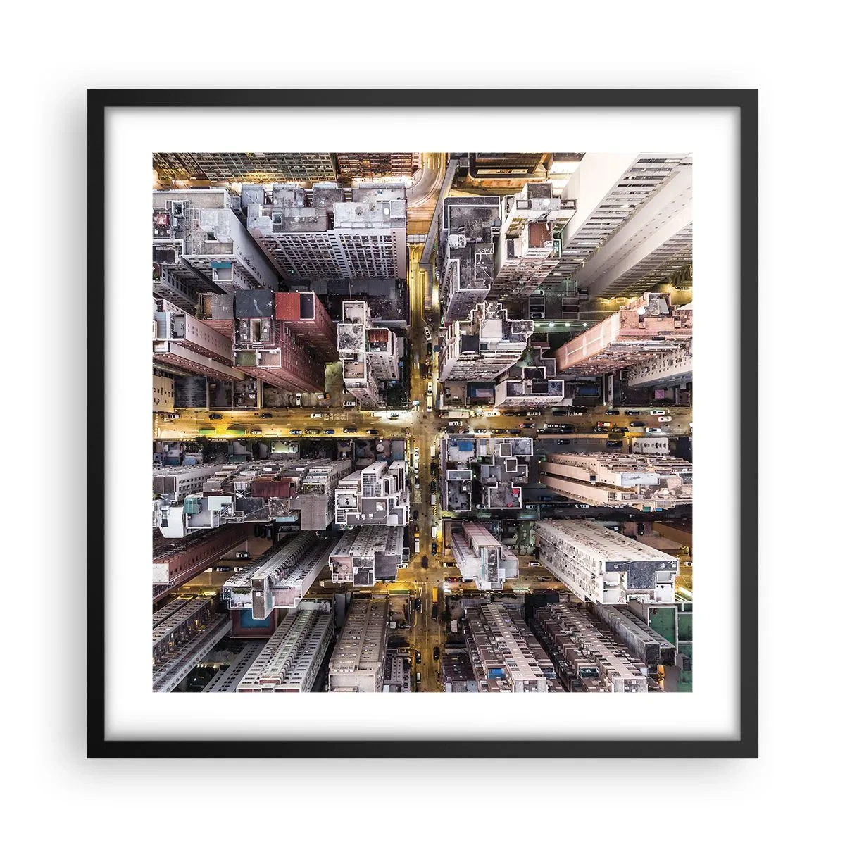Poster in einem schwarzem Rahmen - Grüße aus Hongkong - 50x50 cm