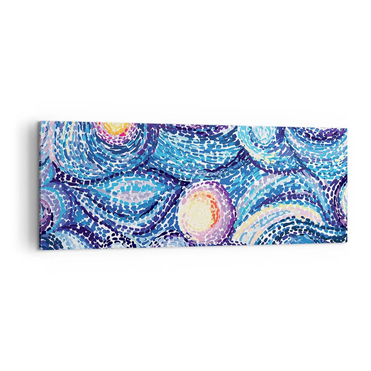 Bild auf Leinwand - Leinwandbild - Eine künstlerische Interpretation des Sternenhimmels im Stil von Van Gogh - 140x50cm - Aus einem Gemälde von van Gogh - Moderne Wanddekoration für Wohnzimmer und Schlafzimmer ARTTOR