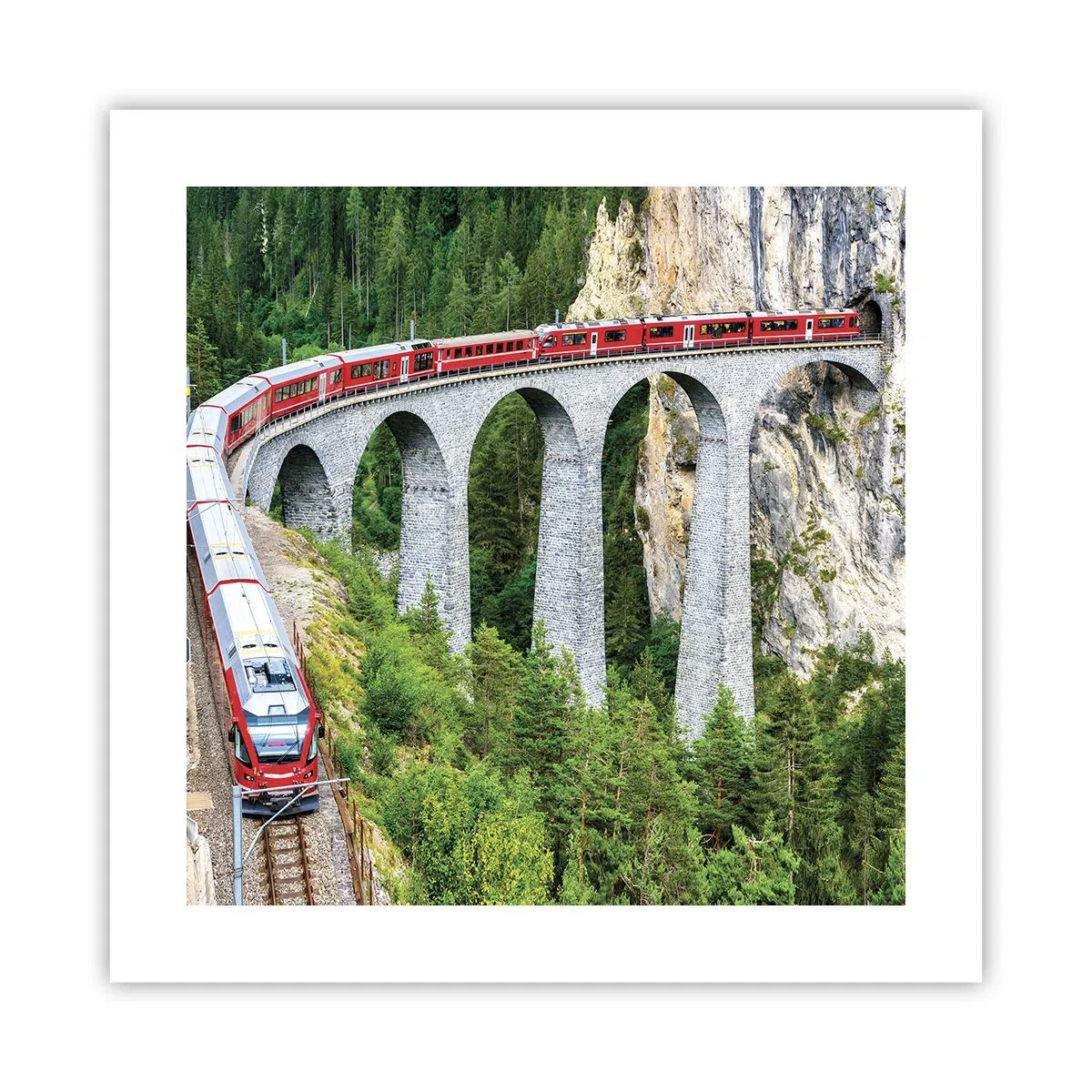 Poster - Eisenbahn für Bergblick - 40x40 cm