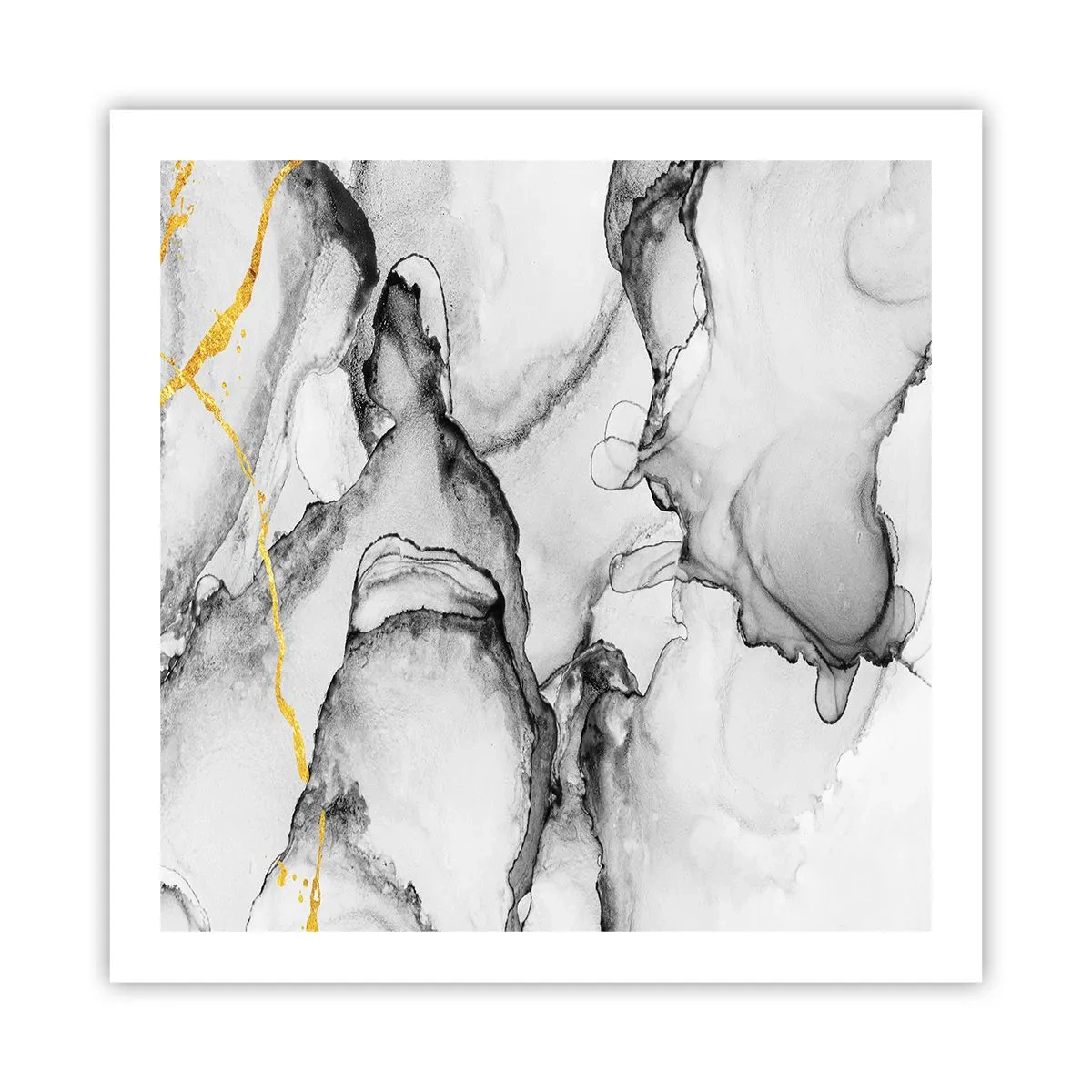 Poster - Komposition mit Goldmotiv - 60x60 cm