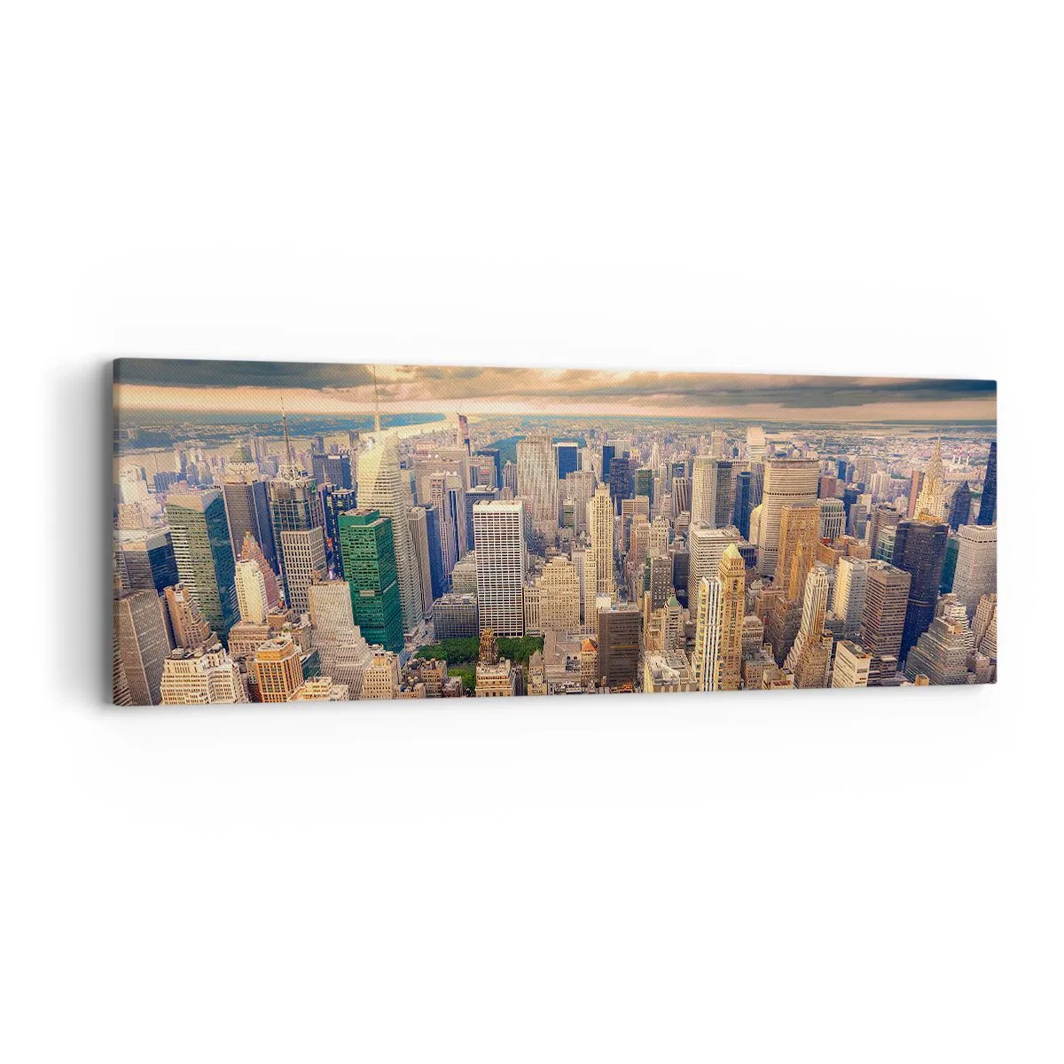 Bild auf Leinwand - Leinwandbild - Vergoldete Metropole - 90x30 cm