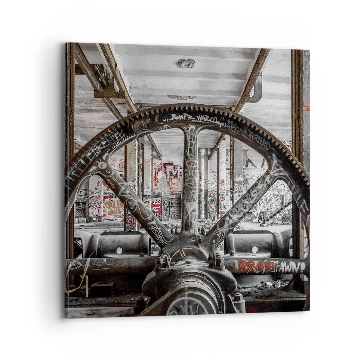 Bild auf Leinwand - Leinwandbild - Das geheime Leben der Fabrik - 70x70 cm