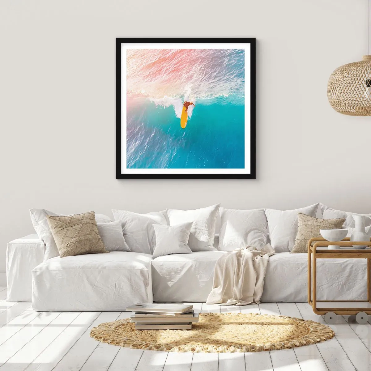 Poster in einem schwarzem Rahmen - Der Ozeanreiter - 50x50 cm