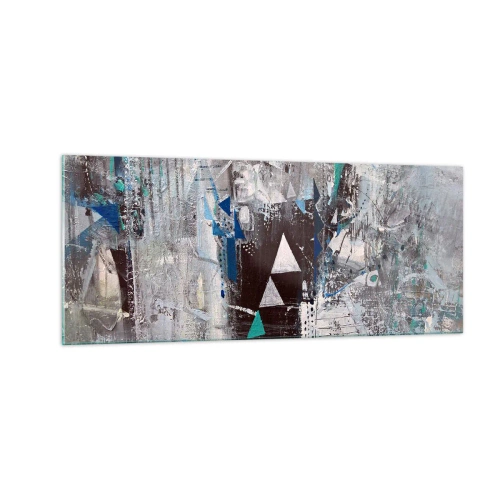 Glasbild - Bild auf glas - Überschreibende Reihenfolge der Dreiecke - 100x40 cm