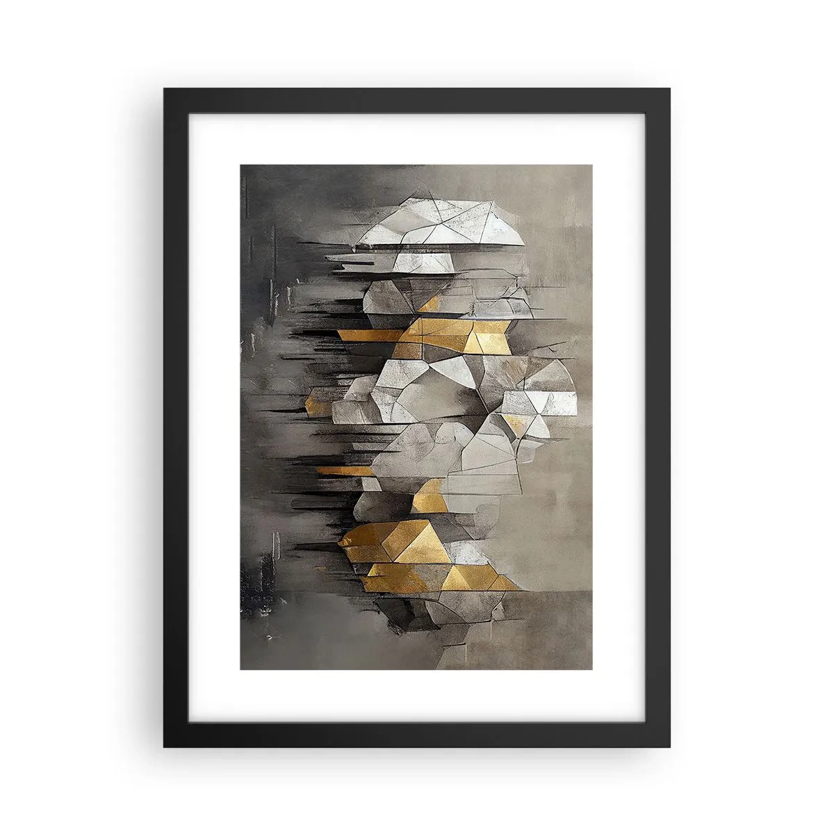 Poster in einem schwarzem Rahmen - Komposition aus Eis und Licht - 30x40 cm