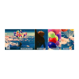 Fototapetenmuster Standard Eco - Ein Kindheitstraum wird wahr - Für Kinder, Bunte Luftballons, Abstraktion - 100x30 cm