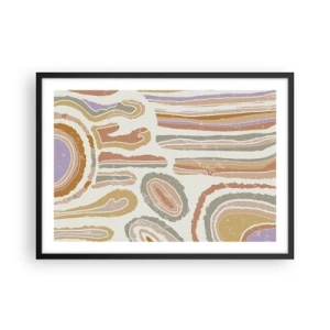 Poster in einem schwarzem Rahmen - Bunte Querschnitte abstrakter Formen - 70x50cm - Bunte Querschnitte - Moderne Wanddekoration für Wohnzimmer und Schlafzimmer ARTTOR