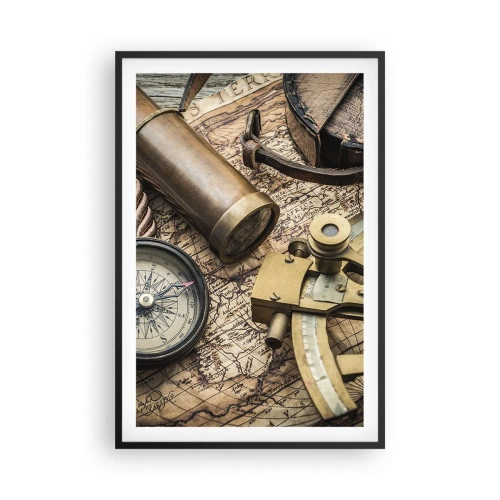 Poster in einem schwarzem Rahmen - Setze Sie einen Kurs - 61x91 cm