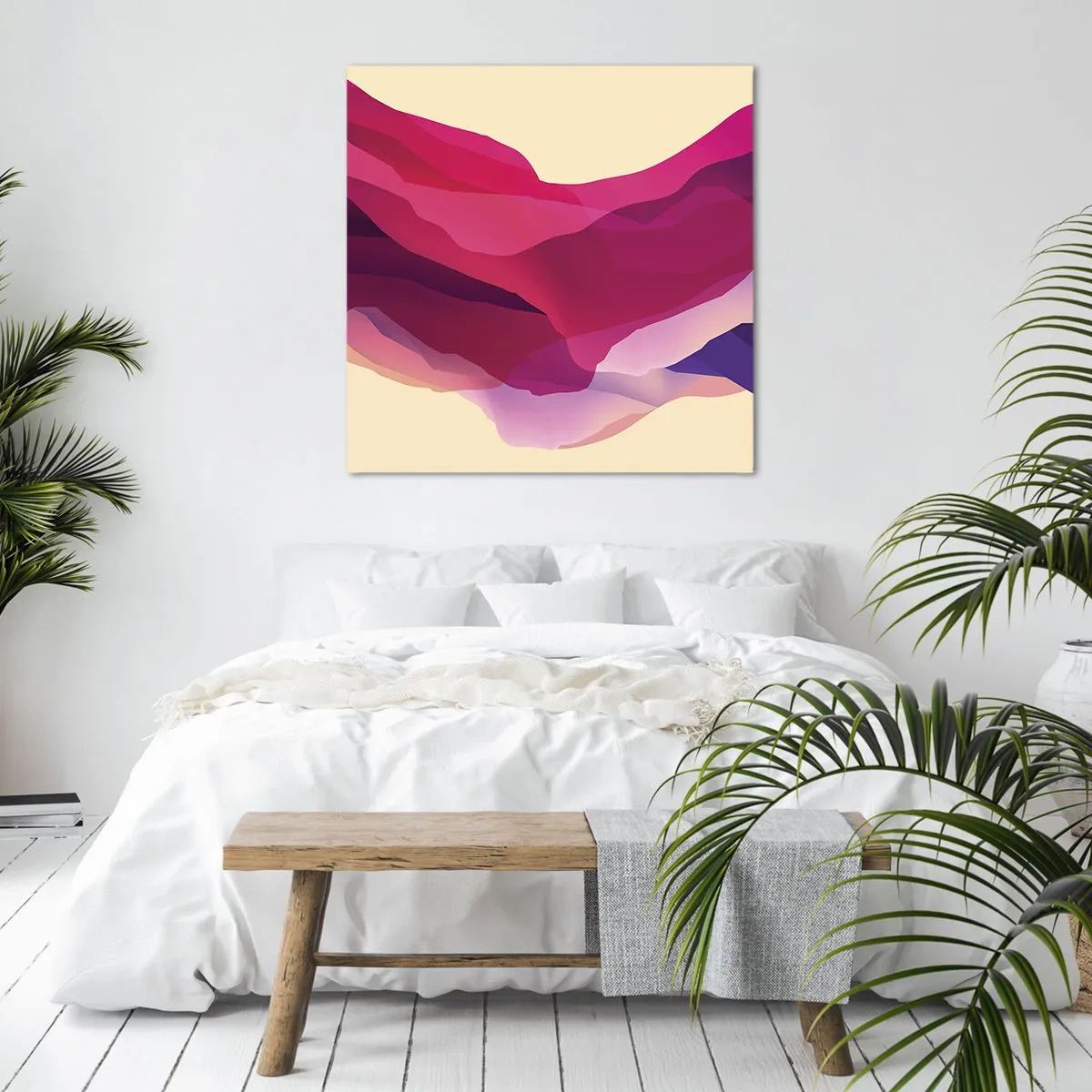 Bild auf Leinwand - Leinwandbild - Lila Wellen - 60x60 cm