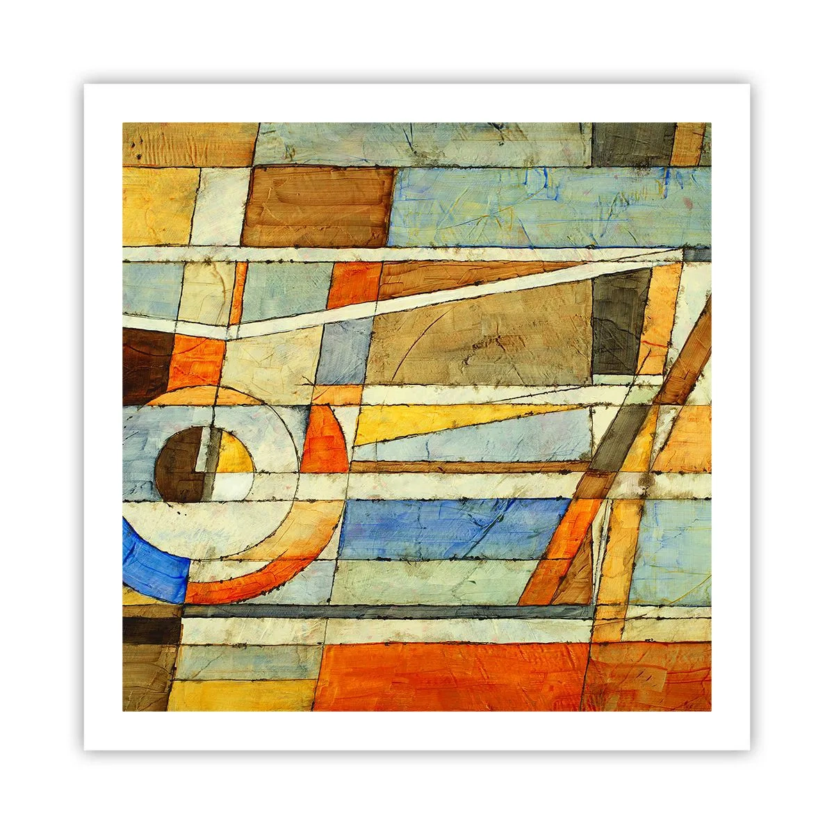 Poster - Kubismus auf der Baustelle - 60x60 cm