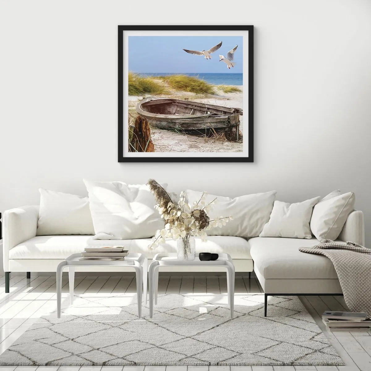 Poster in einem schwarzem Rahmen - In Wind gebadet - 30x30 cm