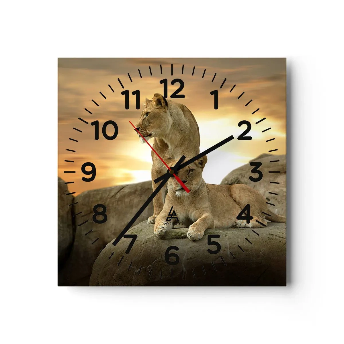Wanduhr - Glasuhr - Königliche Majestät - 30x30 cm