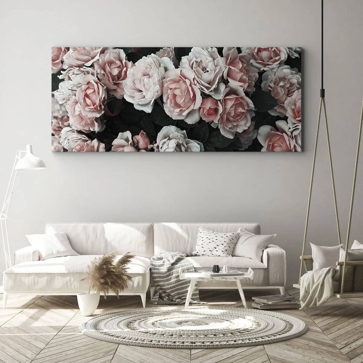 Bild auf Leinwand - Leinwandbild - Rosen-Ensemble - 90x30 cm