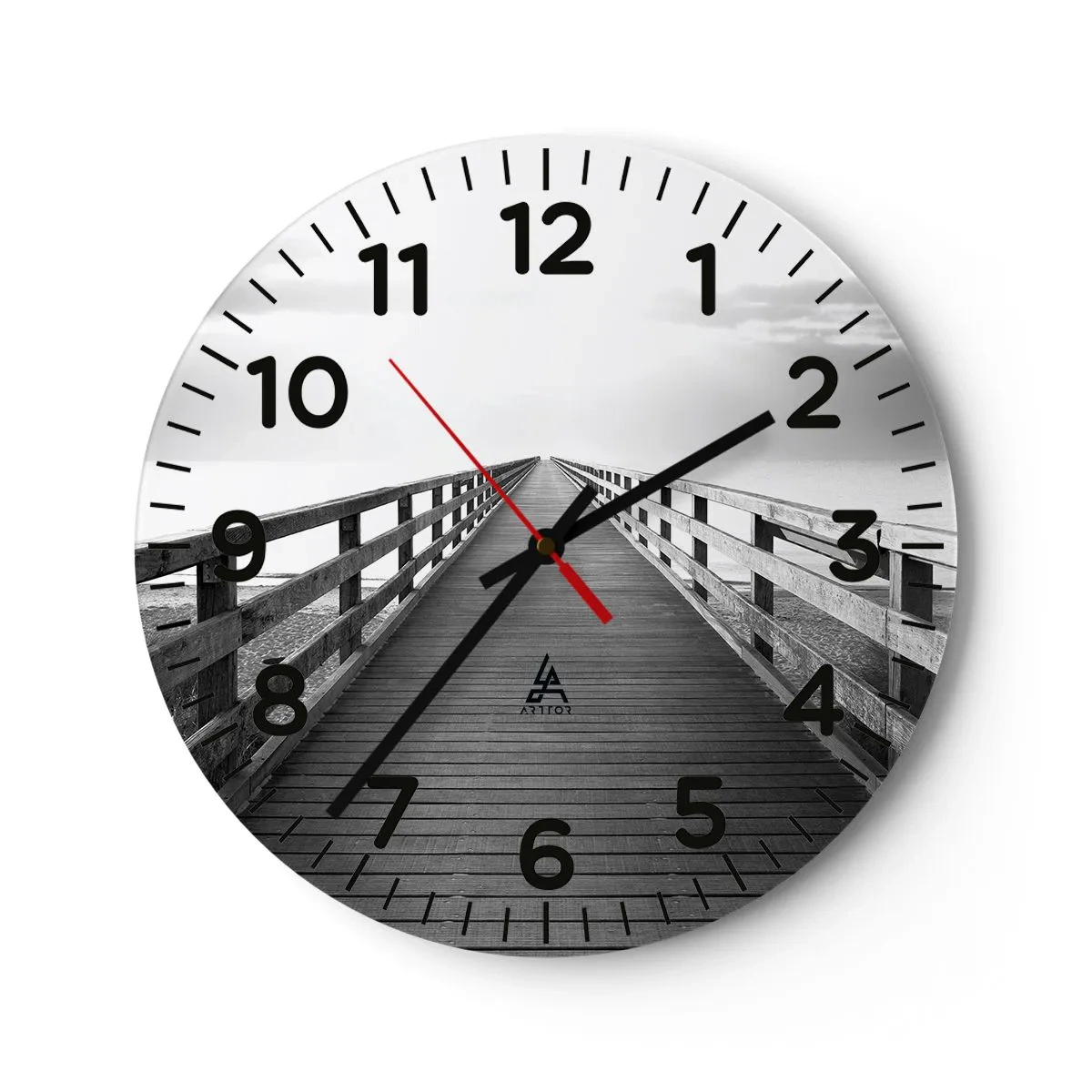 Wanduhr - Glasuhr - In die Ferne ... - 30x30 cm