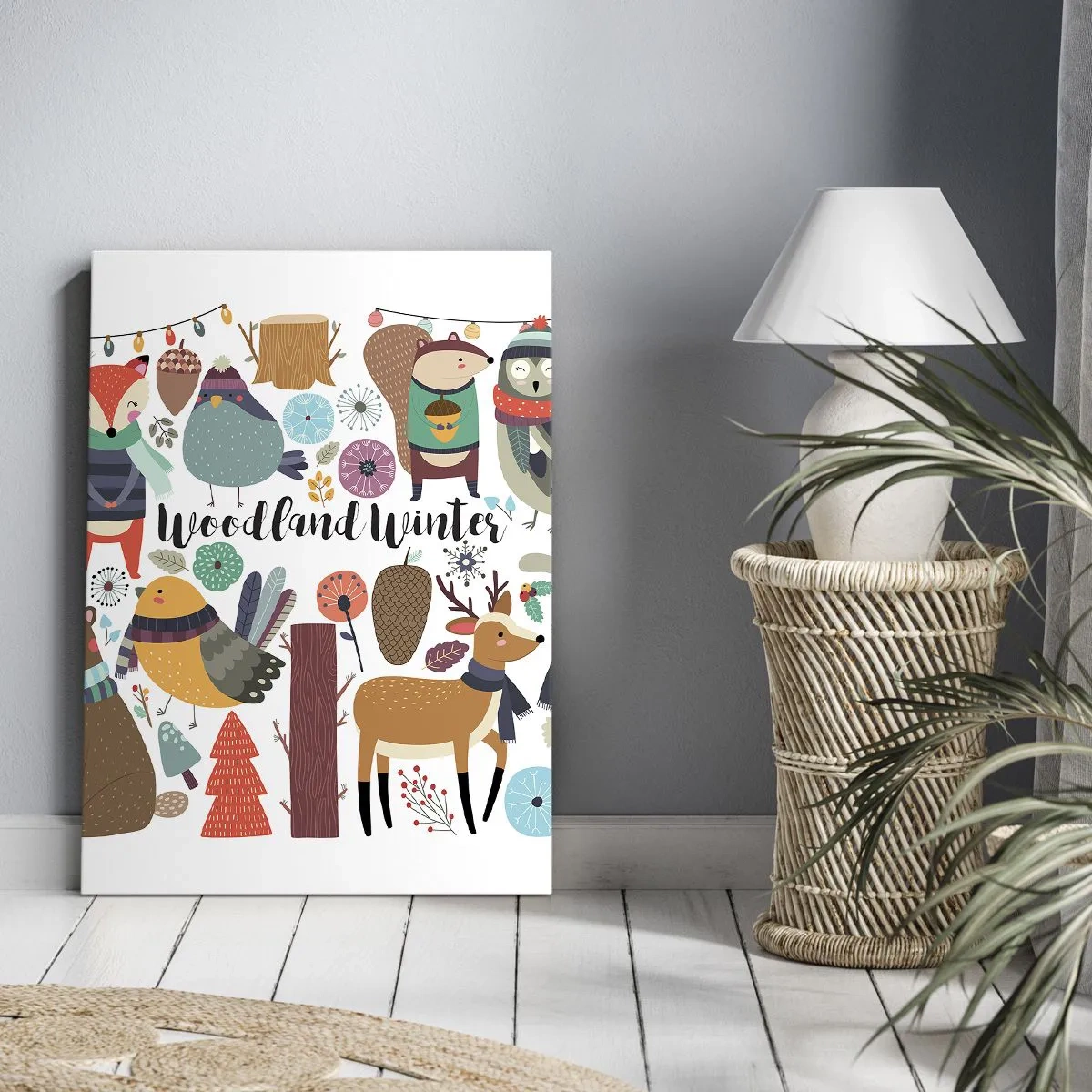 Bild auf Leinwand - Leinwandbild - Märchenhafter Urlaub im Wald - 65x120 cm